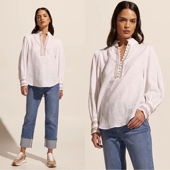 Zoe Kratzmann Tops - NWT Zoe Kratzmann 100% linen embroidered blouse